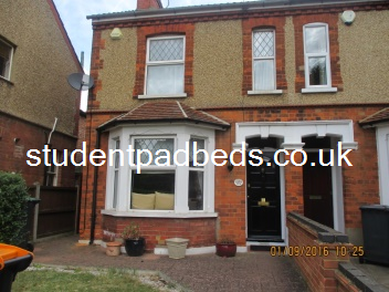 Front of the house: Goldington Road - 3 bed property with 3 double bedrooms, large kitchen, utility room, bathroom, lounge